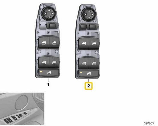Cam Açma Düğmesi Ön Sol  BMW 2 Seri F45, F46, X1 Seri F48, X2 Seri F49, X5 Seri F15, F85, X6 Seri F16 OEM 61319362116, 61319297349