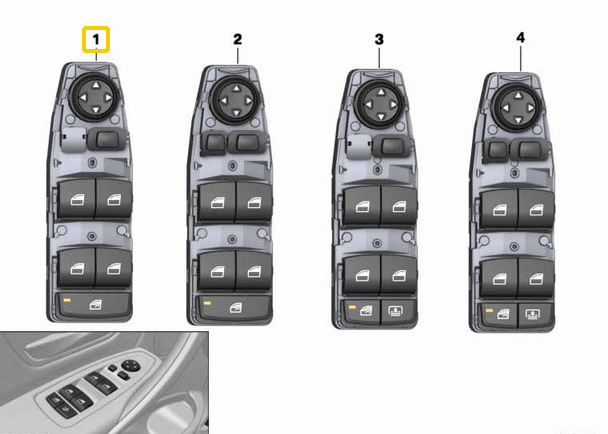Cam Açma Düğmesi Ön Sol  BMW 1 Seri F20, 2 Seri F45, F46, 3 Seri F30, F31, F80, 4 Seri F36, 5 Seri F07, F10, F11, 6 Seri F06, X1 Seri F48, X2 Seri F39, X3 Seri F35, X4 Seri F26, X5 Seri F15, X6 Seri F16, OEM 61319208108