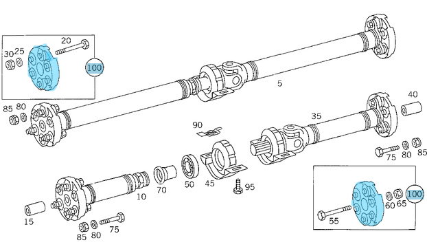 Şaft Köselesi Arka Tek / Şaft Takozu 6 Köşe Tek E Seri W210, C Seri W202, W203, S Seri W220, OEM A1704100115, A2024101815, A2104101215, A0004110000, A2104100415(Kopya)