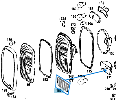 Sis Far Camı W115 OEM A0008260657