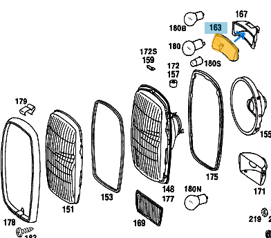 Sinyal Camı W115 Far İçi OEM A0008260557