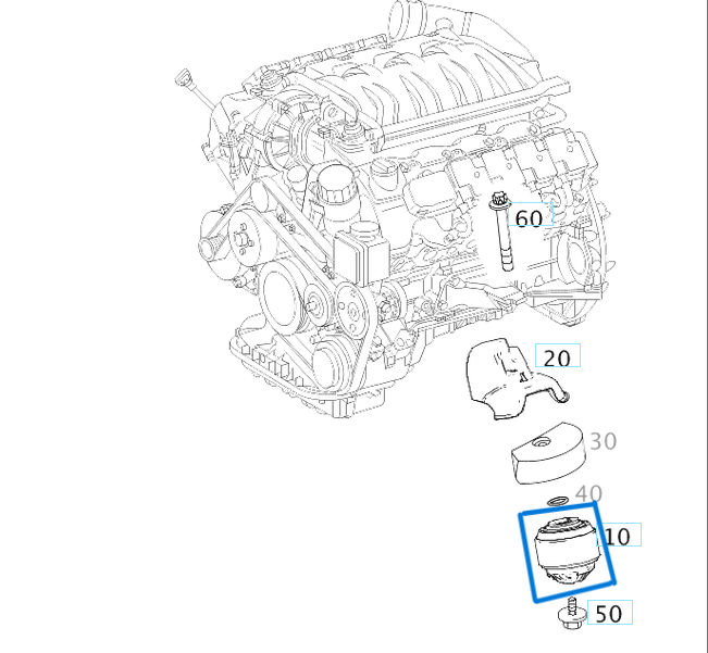 Motor Kulağı / Motor Bağlantı Takozu Sağ+Sol C Seri W202, W203, E Seri W210, W211 Motor: M271, M112 OEM A2302400117, A2032402017, A2032401617(Kopya)