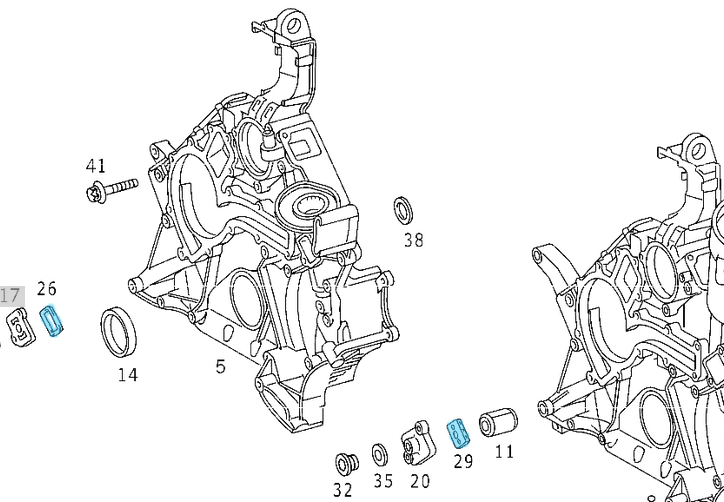 Yağ Filtre Kütük Conta Seti 5 Adet Motor: M112, M113 OEM A1121840061, A1121840161, A1121840261, A1121840361