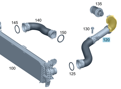 Intercooler Hortumu / İnterkol Hortumu / Turbo Hortumu Sol Kısa Vito W447 Motor: OM622 OEM A4475280582 -2