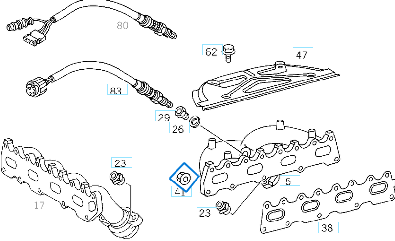 Manifold Bağlantı Somunu Egzost  M111, M112, OM611, OM642, OM646, OM651 OEM A1201420072, A6269900054, A0049909050, A11621711954, N91130801, N90453901