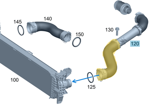 Intercooler Hortumu / İnterkol Hortumu / Turbo Hortumu Sol Uzun Vito W447 Motor: OM622 OEM A4475280582 -1