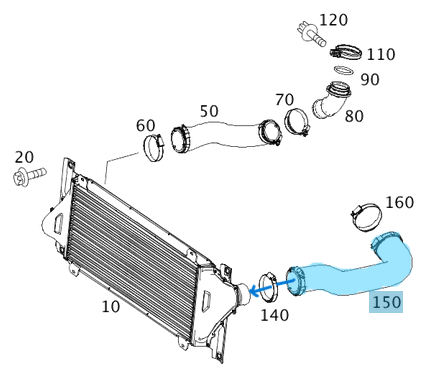 Intercooler Hortumu / İnterkol Hortumu / Turbo Hortumu Sol  Sprinter W909 OEM A9095280000