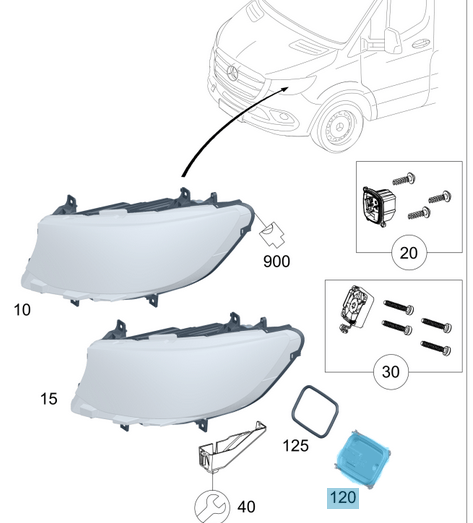 Far Beyni LED Far E Seri W213, GLA W167, A Seri W177, B Seri W247, GLC W253, Citan W420, G Seri W463, Sprinter W907, W910, OEM A2139002634, 2139002634, A2139016514, 2139016514, A2139020024, 2139020024