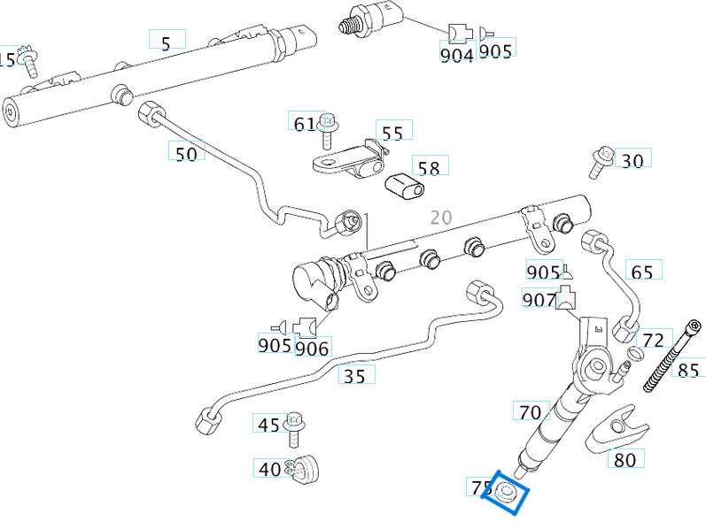 Enjektör Pulu 1,60mm OM611, OM640, OM642, OM646, OM651, OM668 OEM A6110170060, 5080301AA, 16635-HG0A, A6710170060