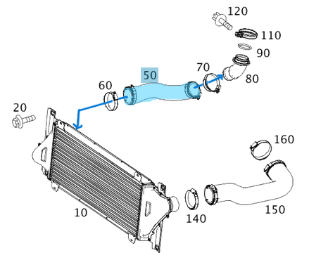 Intercooler Hortumu / İnterkol Hortumu / Turbo Hortumu Sağ  Sprinter W909 OEM A9095280100
