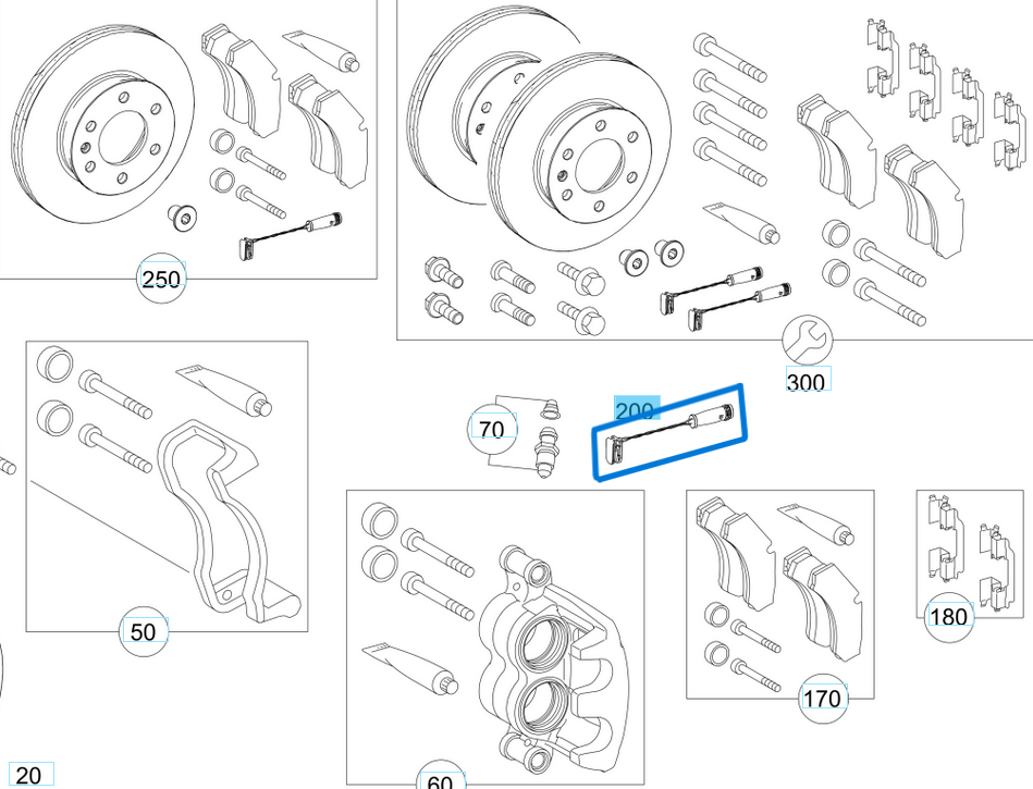 Fren Balata Fişi / Fren Balata İkaz Fişi Ön Arka Vito W447, Sprinter W906, W907 OEM A9065401517, A9065401417, 9065401517, 9065401417