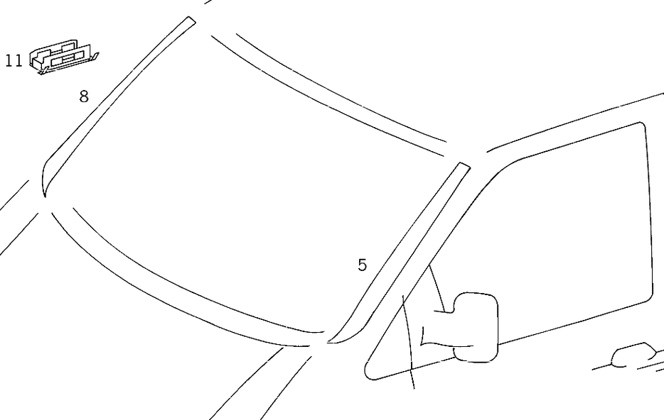 Cam Çıta Kopçası / Klipsi Ön Sol Beyaz Vito W638 OEM A6389840861