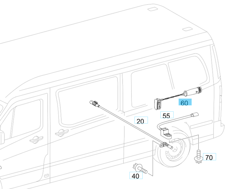 Fren Balata İkaz Fişi Arka 85mm Sprinter 415, 515  W906, W907 OEM A9065401317, A9079057103