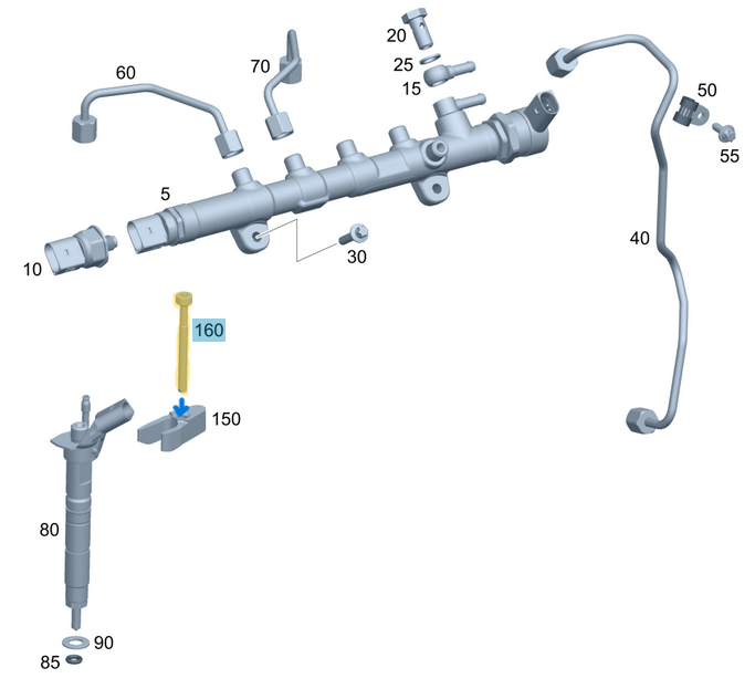 Enjektör Bağlantı Civatası / Enjektör civatası Motor: OM651, OM654, OM656, OEM A0019902607