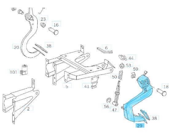 Debriyaj Pedalı Sprinter W901, W902, W903, W904, Vito W638 OEM A9012901916, A6382900316, A901290201