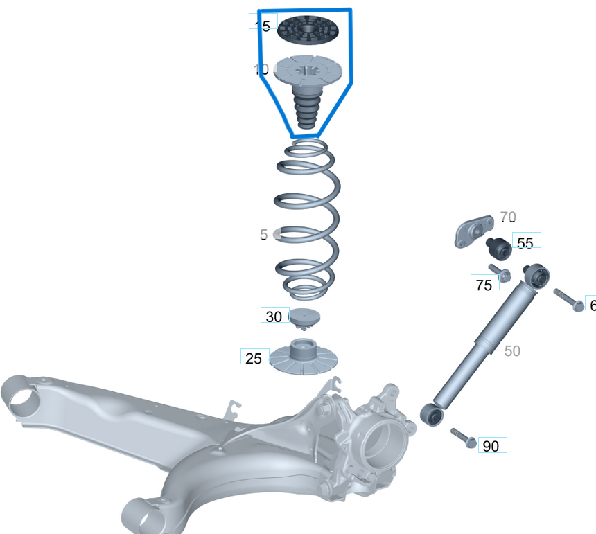 Şase Takozu / Get Lastiği / Helezon Lastiği Arka Üst Vito W447 OEM A4473240100, 4473240100