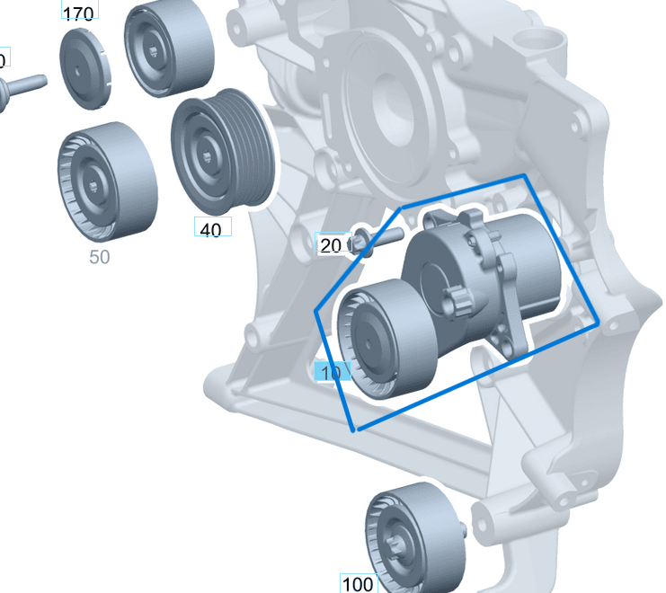 Kayış Gergi Kütüğü Sprinter W906, W907, Vito W639 Motor: OM651 OEM A6512001870, A6512001270