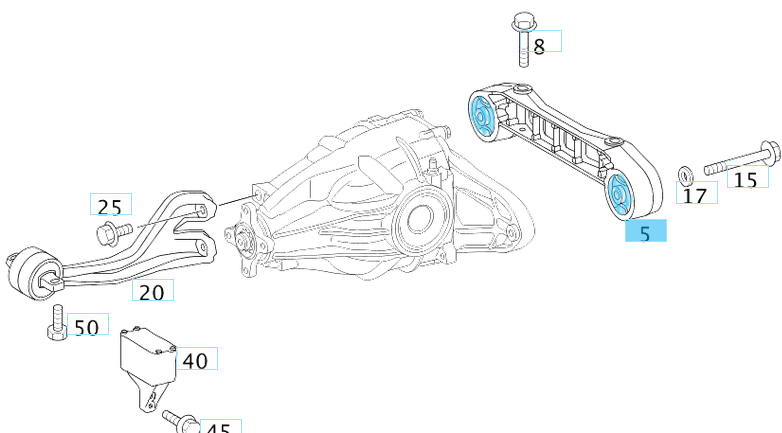 Defransiyel Burcu / Defransiyel Takozu / Arka Travers Takozu Vito W639 OEM A6393506101