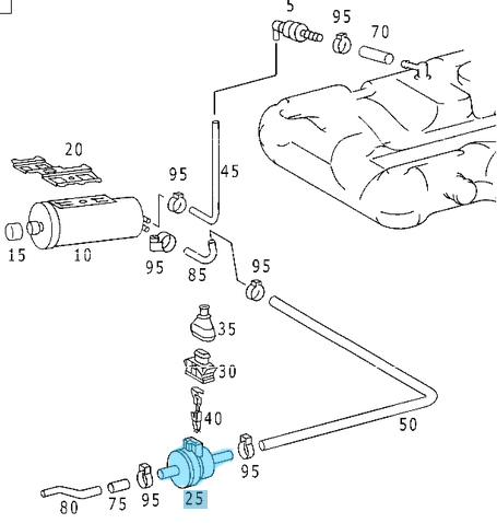 Depo Yakıt Hava Valfi / Yakıt Havalandırma Valfi  C Seri W204, E Seri W207, S Seri W221, Sprinter W901-W904 Motor: M111, M271, M272, OEM A0004708593, A0004705593, A0004703693, A0004703393, 0004708593, 0004703693