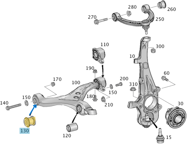 Salıncak Burcu / Salıncak Fişeği Ön Kısa ML Seri W166 OEM A1663330200, A1663330414