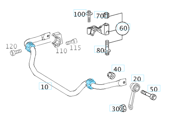 Viraj Demir Lastiği Ön E Seri W211 OEM A2113232865