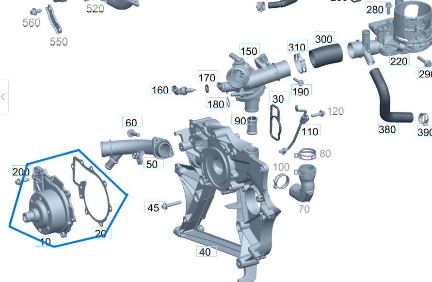 Devirdaim Su Pompası Düz Kasnak Sprinter W906, W907 Motor OM651 OEM 6512002301, A6512000302, A6512001702