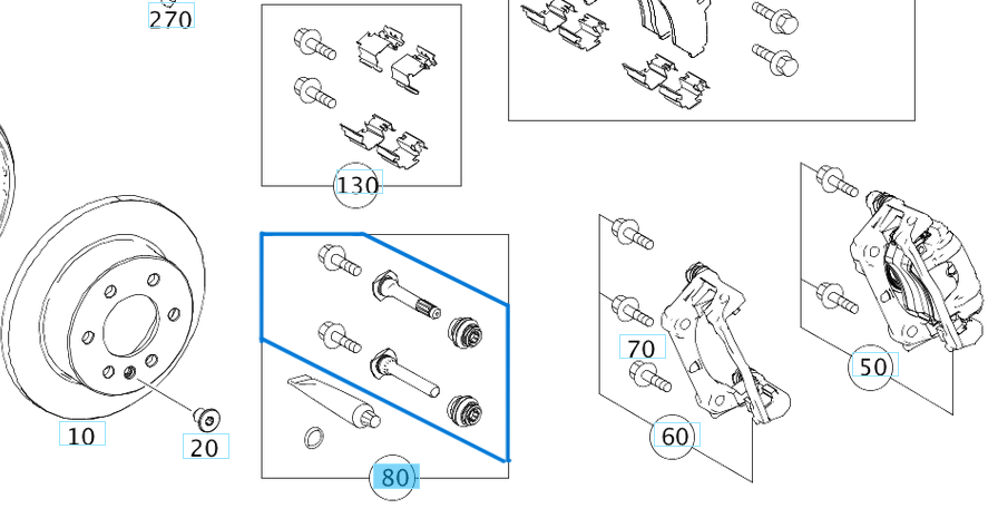 Kaliper Tamir Takımı / Pens Tamir Takımı /Disk Fren Tamir Takımı Arka Sprinter W906, VW Crafter OEM A0004230563