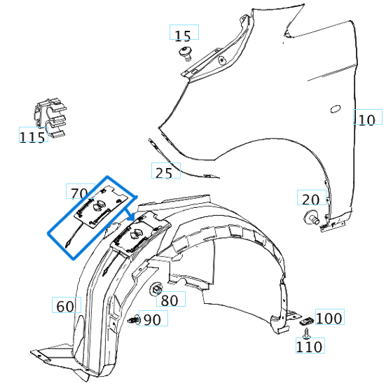 ÇAMURLUK DAVLUMBAZ KAPAĞI SAĞ SOL Vito W447 OEM A4476860782