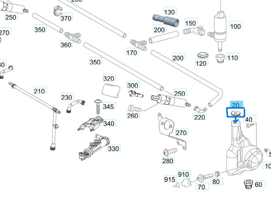 Silecek Su Depo Kapağı Sprinter W906, W907 OEM A9068690072