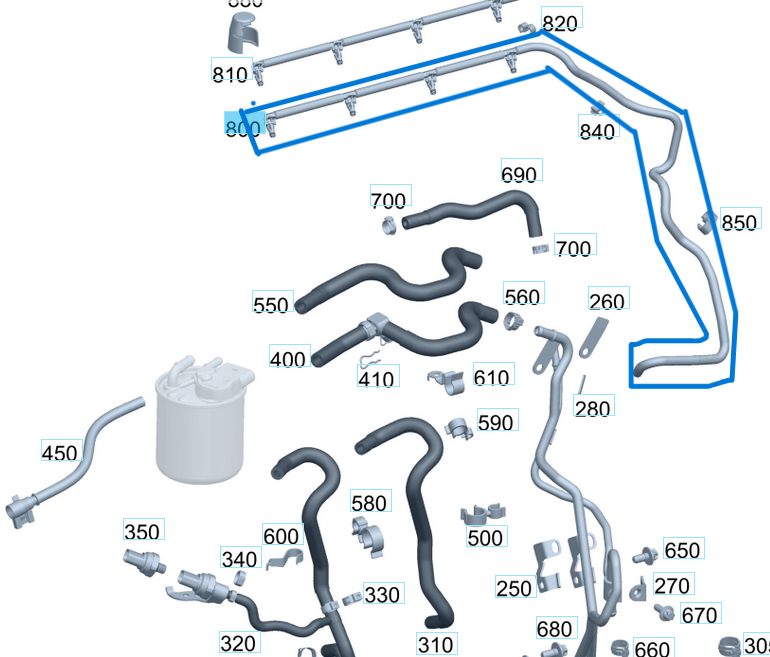 Mazot Geri Dönüş Hortumu Sprinter W906, W907, Vito W639 Motor: OM651 OEM  A6510700132