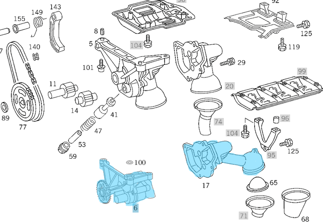 Yağ Pompası  Sprinter W901, W902, W903, W904, Motor: OM602 OEM A6021803001