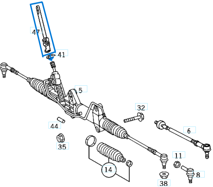 Direksiyon Mili / Direksiyon Mafsalı Sprinter W901, W902, W903, W904 OEM A9014601909