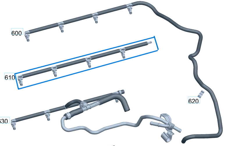 Mazot Geri Dönüş Hortumu Rekorlu Vito W639, Sprinter W906 Motor: OM651, OEM A6510702432