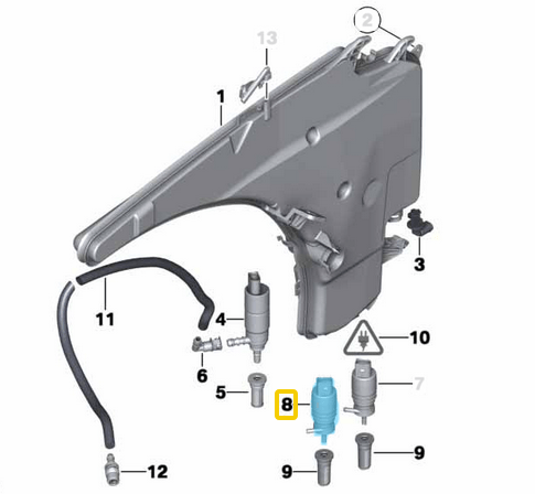 Silecek Su Motoru / Silecek Su Fıskiye Motoru C Seri W203, W204, E Seri W211, W212, S Seri W221, Vito W639, Sprinter W906, 3 Seri E90, F30, 7 Seri E38, F25, 5 Seri E60, OEM A2218690121, A67128362154, A2108690821, A67128377612