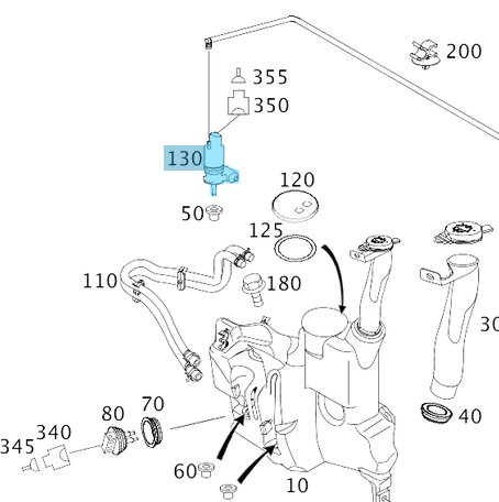 Silecek Su Motoru / Silecek Su Fıskiye Motoru ML Seri W164, W166, OEM A1648690421, 1648690421