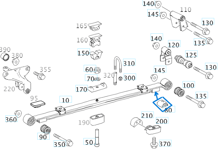 Makas Lastiği Arka Saclı Sprinter W906 OEM A9063251544, A9063250144