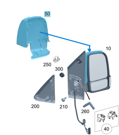 Ayna Kapağı Sağ Sprinter W907, W910, OEM A9108114000