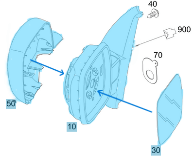 Ayna Elektrikli Isıtmalı Komple Sol Citan W415 OEM A4158100416, A4158110507, A4158110033