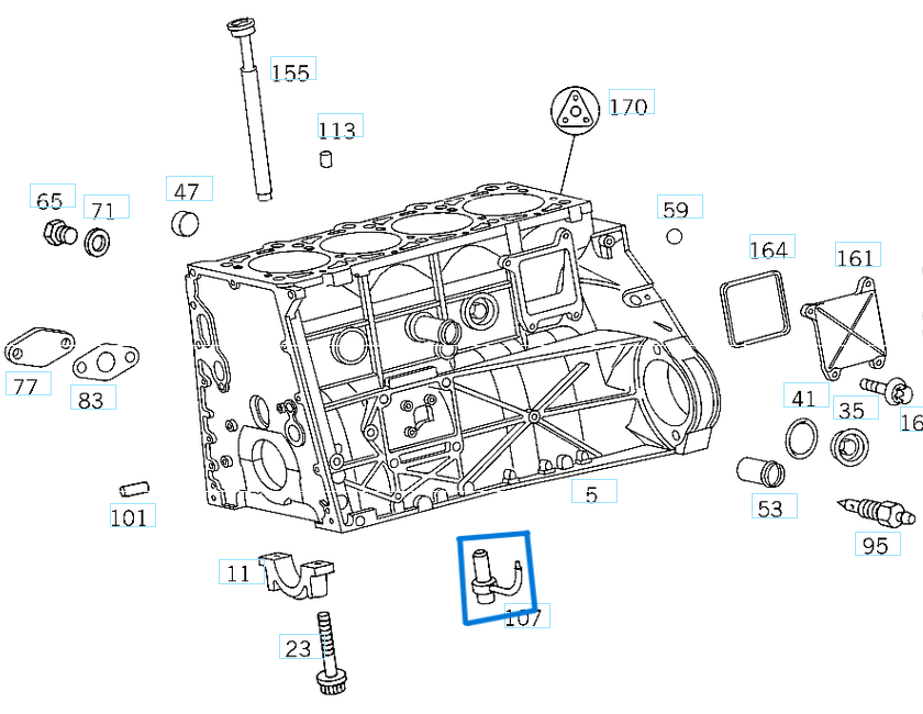 Yağ Fıskiyesi / Yağ Fıskiye Memesi / Yağlama Jeti C Seri W203, W204, E Seri W210, W211, W212, Vito W638, W639, Sprinter W901, W904, W906 Motor: OM611, OM612, OM613, OM646, OM647, OM648 OEM A6111800043