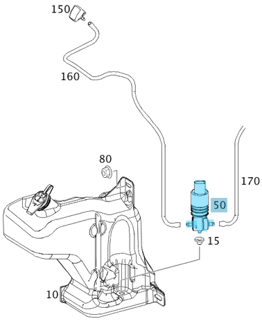 Silecek Su Motoru / Silecek Su Fıskiye Motoru A Seri W169, B Seri W245, C Seri W204, E Seri W210, G Seri W463, Sprinter W907, W910 , OEM A2048660221, A2108691021, A4548600126