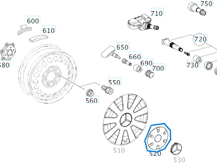 Jant Kapağı Sprinter W906, W907 OEM A9064000225