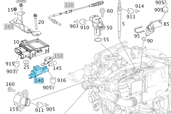 Vakum Pompa Ventili / Hava Emiş Valfi Tüm Modeller Motor: OM611, OM646, OM651, OM654, OM656, M166, M111, M112, M270, M271, M272 OEM A0005003201, A0025407097