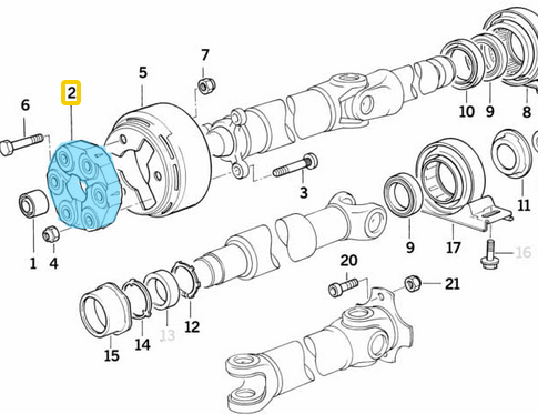 Şaft Köselesi / Şaft Takozu OEM Kalite BMW 3 Seri E36, E46, 5 Seri E34, E39, OEM 26111227410, 26111227869, 26111229516