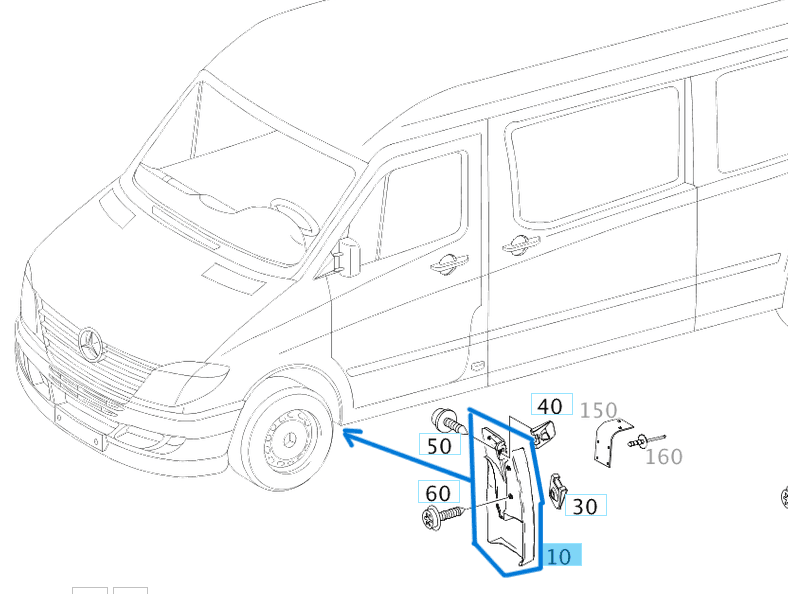 Paçalık Arka Sol Sprinter W906 OEM A9068820204