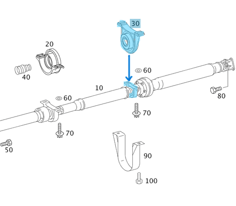 Şaft Askısı Arka Vito W639  OEM A6394100681
