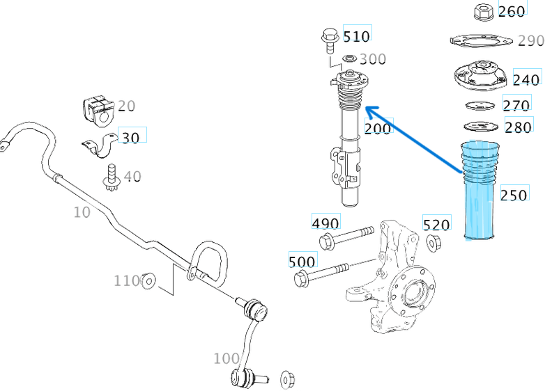 Amortisör Körüğü / Amortisör Toz Körüğü Ön Sprinter W906, W907 OEM A9063230292