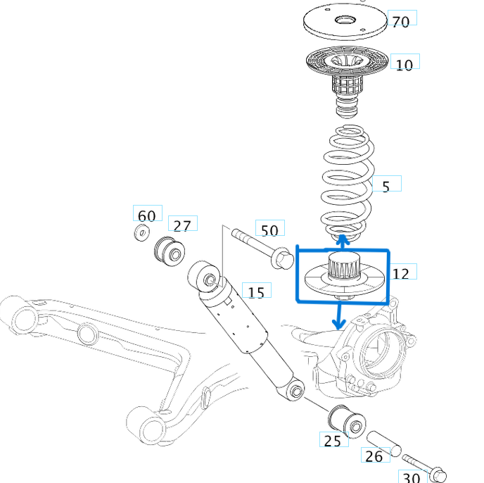 Şase Takozu / Get Lastiği / Helezon Takozu Arka Alt Vito W639 OEM A6393240384