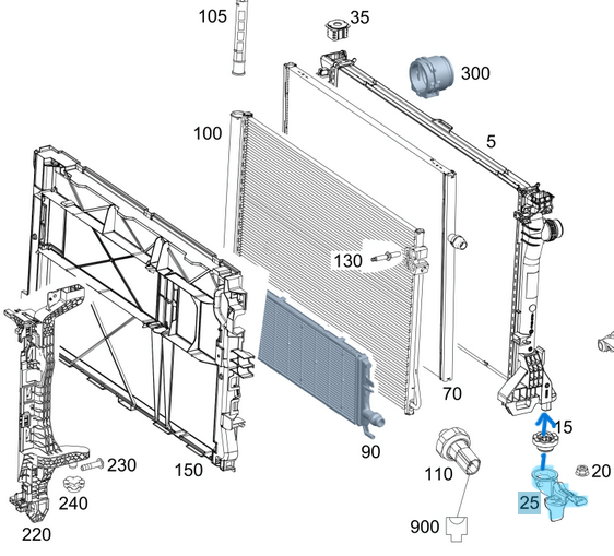 Radyatör Bağlantı Ayağı Sol Vito W447 OEM A4475000531