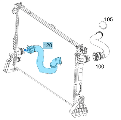 Radyatör Hortumu Alt Sağ Vito W447 Motor: OM651 OEM A4475013182