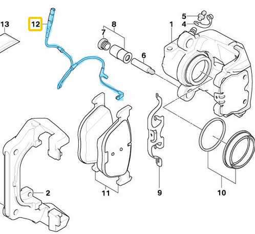 Fren Balata Fişi Ön / Ön Fren Balata Sezicisi X5 Seri E70, X6 Seri E71, OEM 34356789502, 34356773008
